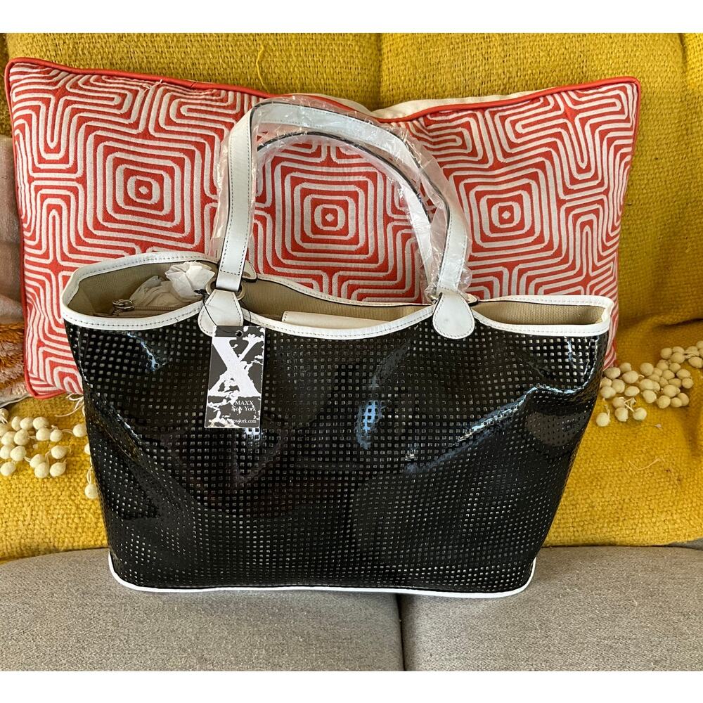 New Vintage MAXX New York Organizational Perforated Vinyl School Tote Bag